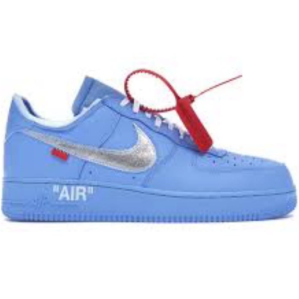 Men's Blue and Silver Sneakers